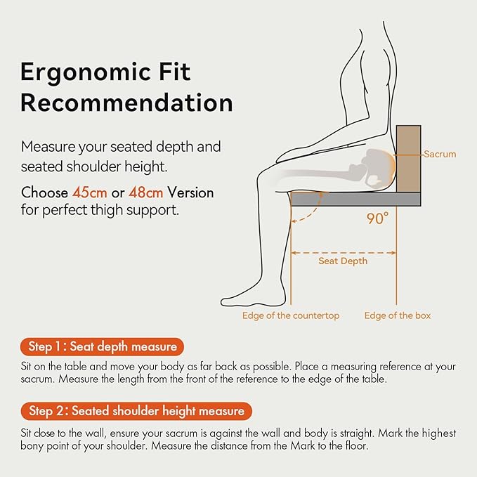 LiberNovo Dynamic Ergonomic Office Chair - Comfy Adjustable Desk Chair with Adaptive Lumbar Support, 160° Recline & Built-in Spine Stretch for Back Comfort, Home Office Long Hours Use, Gray+48cm