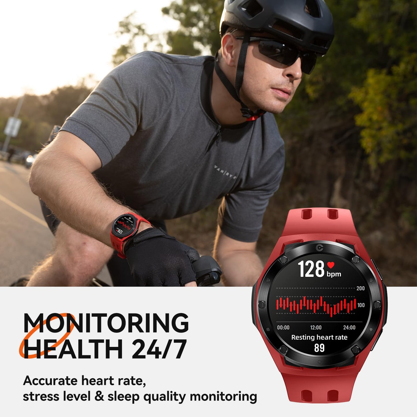 Mentech Xe1 Smartwatch, Lightweight Fitness Tracker With 1.2 Touch Screen, 110 Sport Modes, Gps, Sunlight-Visible, 5Atm Water