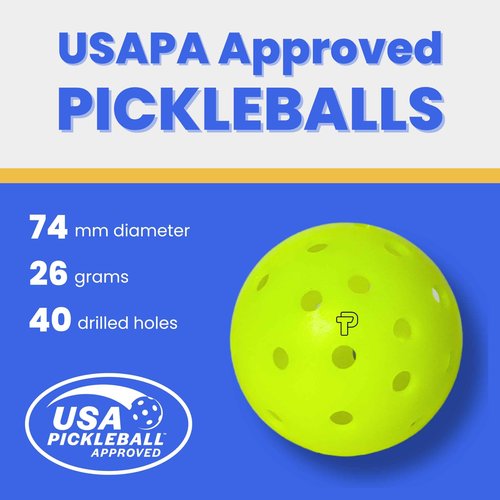 TRUPICKLEBALL Tru-40 Outdoor Pickleballs - USAPA Approved Pickleball Balls for Recreational and Tournament Play - Available in 3, 12, 50, and 100 Packs (50)