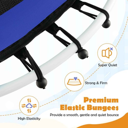 Goplus Kids Trampoline, 48" ASTM Approved Recreational Trampoline with Safety Space Design, Seamless Jumping Mat, Indoor Outdoor Mini Toddler Trampoline for Baby Boys Girls Gifts (Blue&Orange)