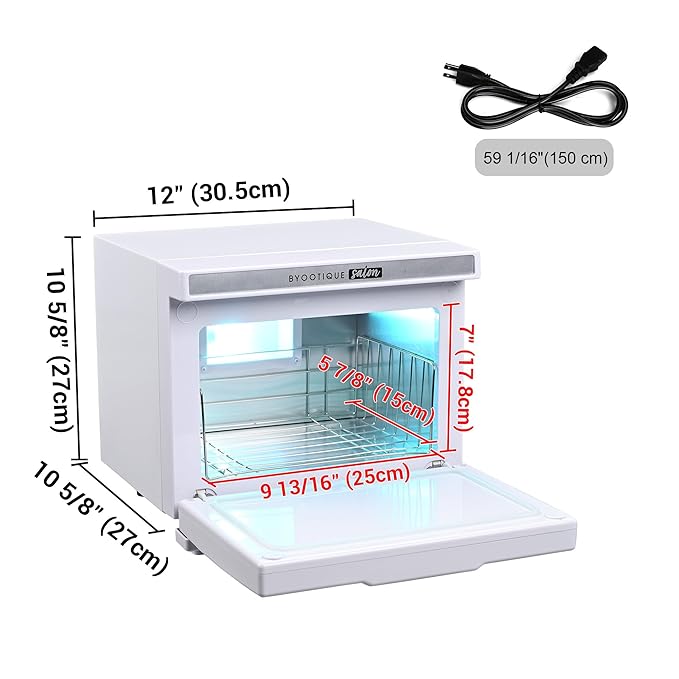 BYOOTIQUE 8L Spa Towel Warmer Cabinet for Salon, 2in1 Professional Heating Machine Mini Hot Towel Cabbies for Barbers, Facial, Mobile Massage, Nail Tech,Beauty Salon, Estheticians, White
