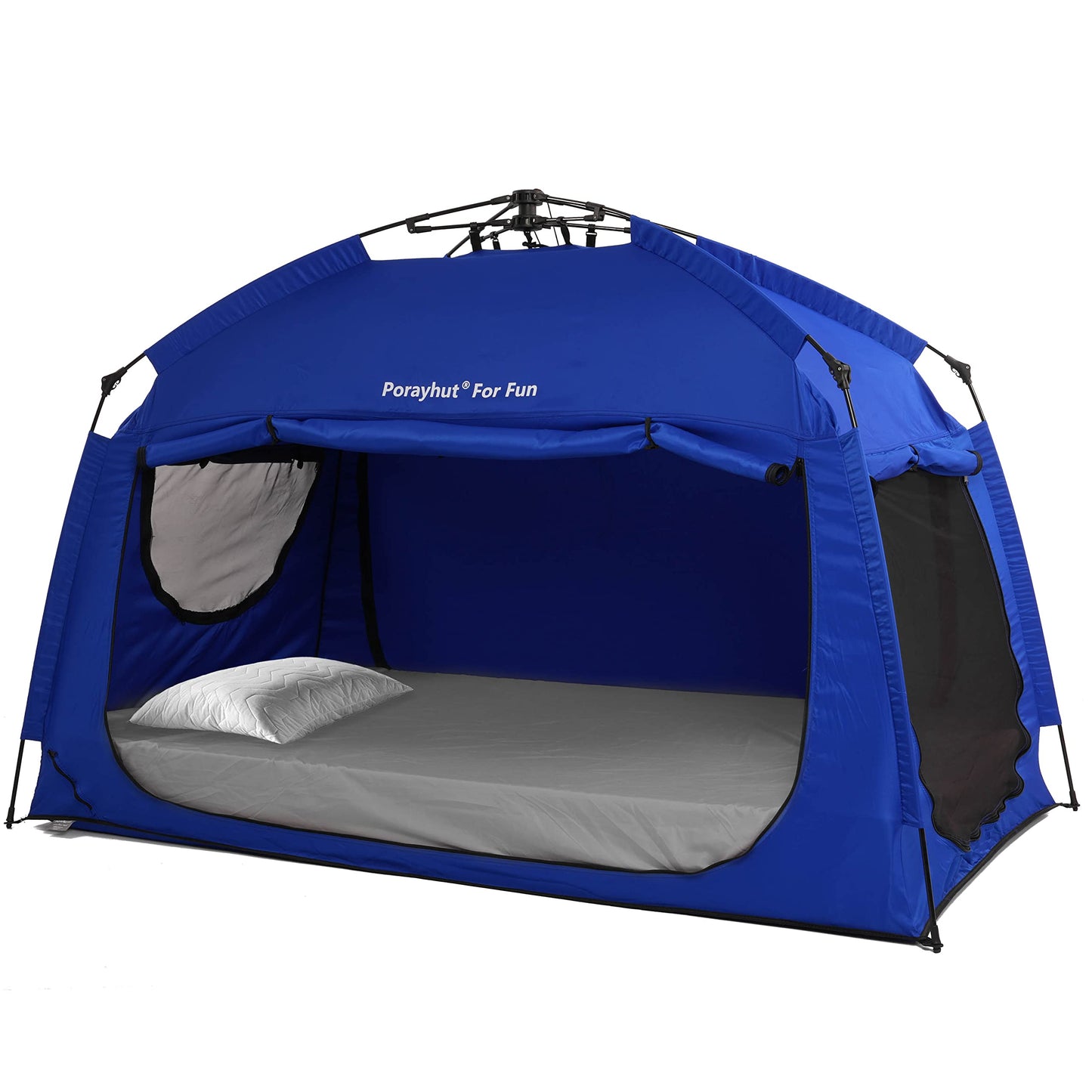 Indoor Instant Privacy Bed Tent for Sleeping,Quick Set-up Bed Canopies,Portable Bed Drapes with Large Space and 3 Doors (Blue, Full)