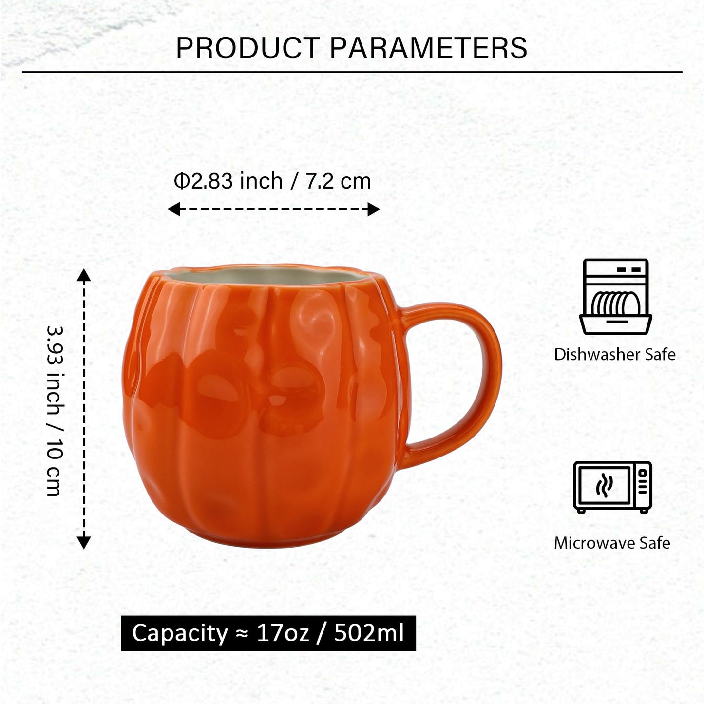 binsakao 2pcs Pumpkin Mugs - 17 oz Large Fall Coffee Mugs - Ceramic Pumpkin Mugs for Cappuccino Coffee Latte Drinkings - Women Men Thanksgiving Christmas Gift