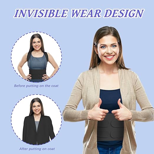 TEE TEA Posture Corrector for Women & Men – Adjustable Back Support Brace for Neck, Shoulder & Spine Muscle Relief – Improve Posture, Comfort & Confidence – Invisible & Comfortable Design (Black, Small)