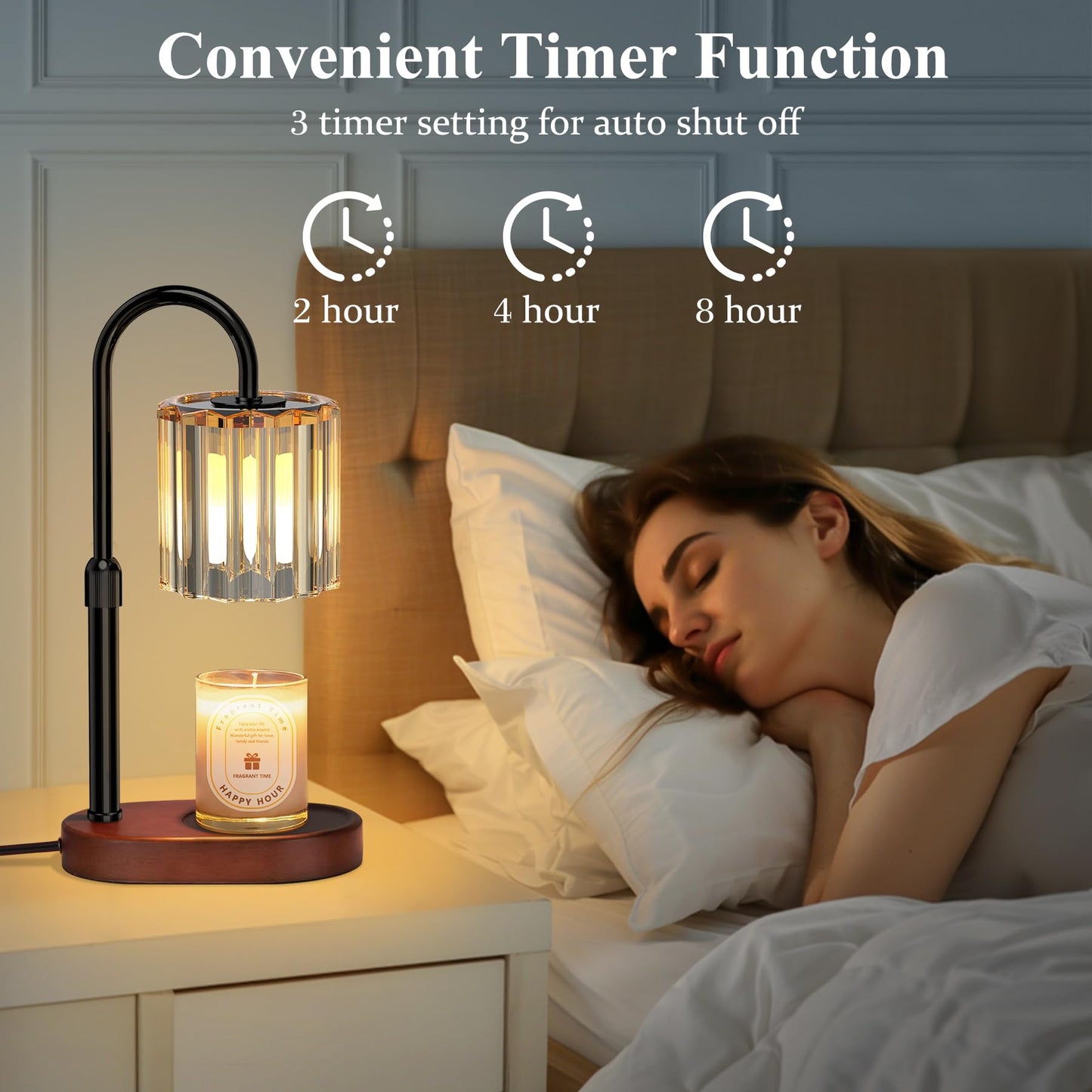 Lukasa Candle Warmer Lamp, with Timer Dimmer Adjustable Height, Birthday Gifts for Women, Mothers Day Gifts for Mom, House Warming Gift New Home, Wax Melt Warmer for Scented Jar Candles