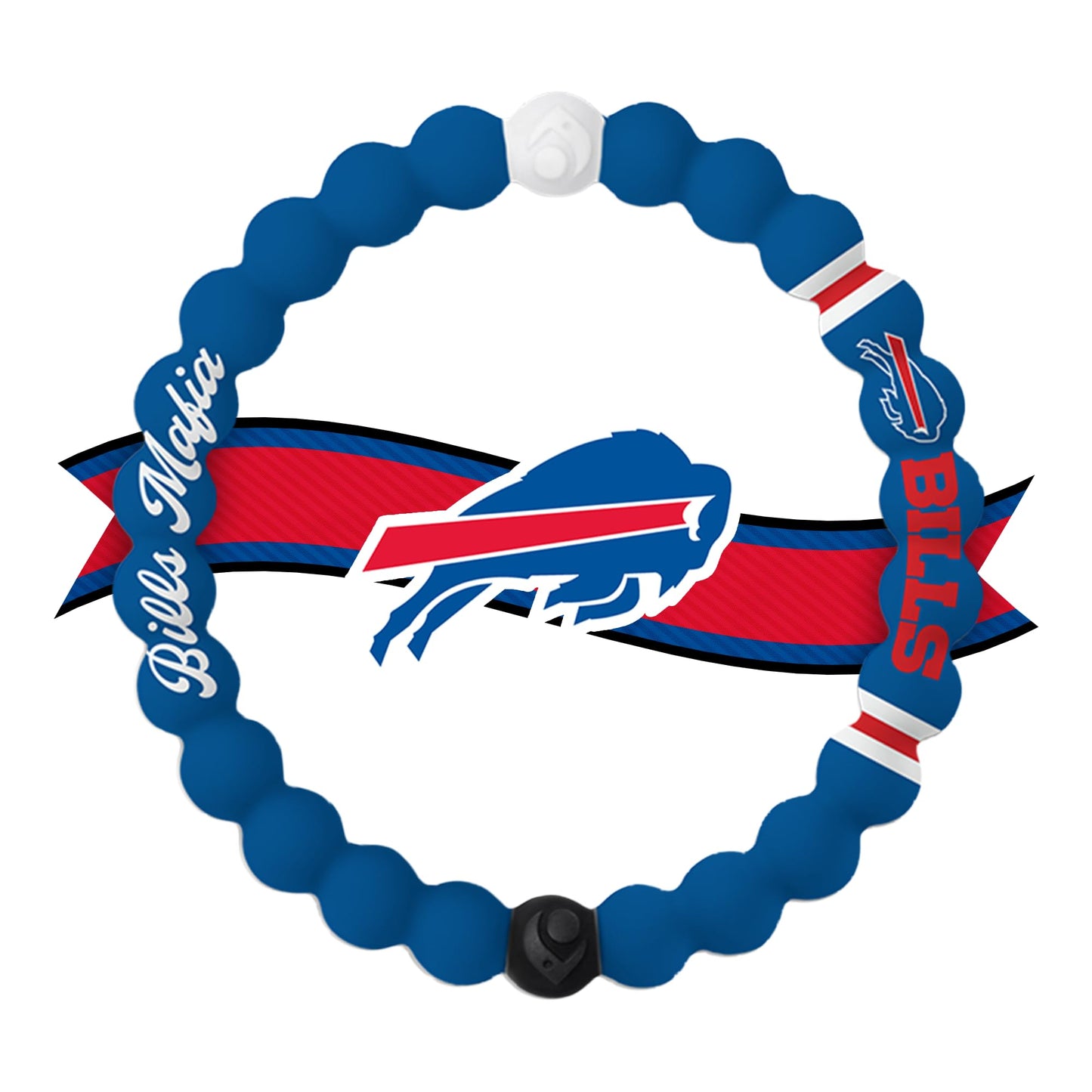 Lokai NFL Football Collection Silicone Beaded Bracelet, Buffalo Bills Classic (Large) - Beaded Bracelet for Women & Men, Silicon