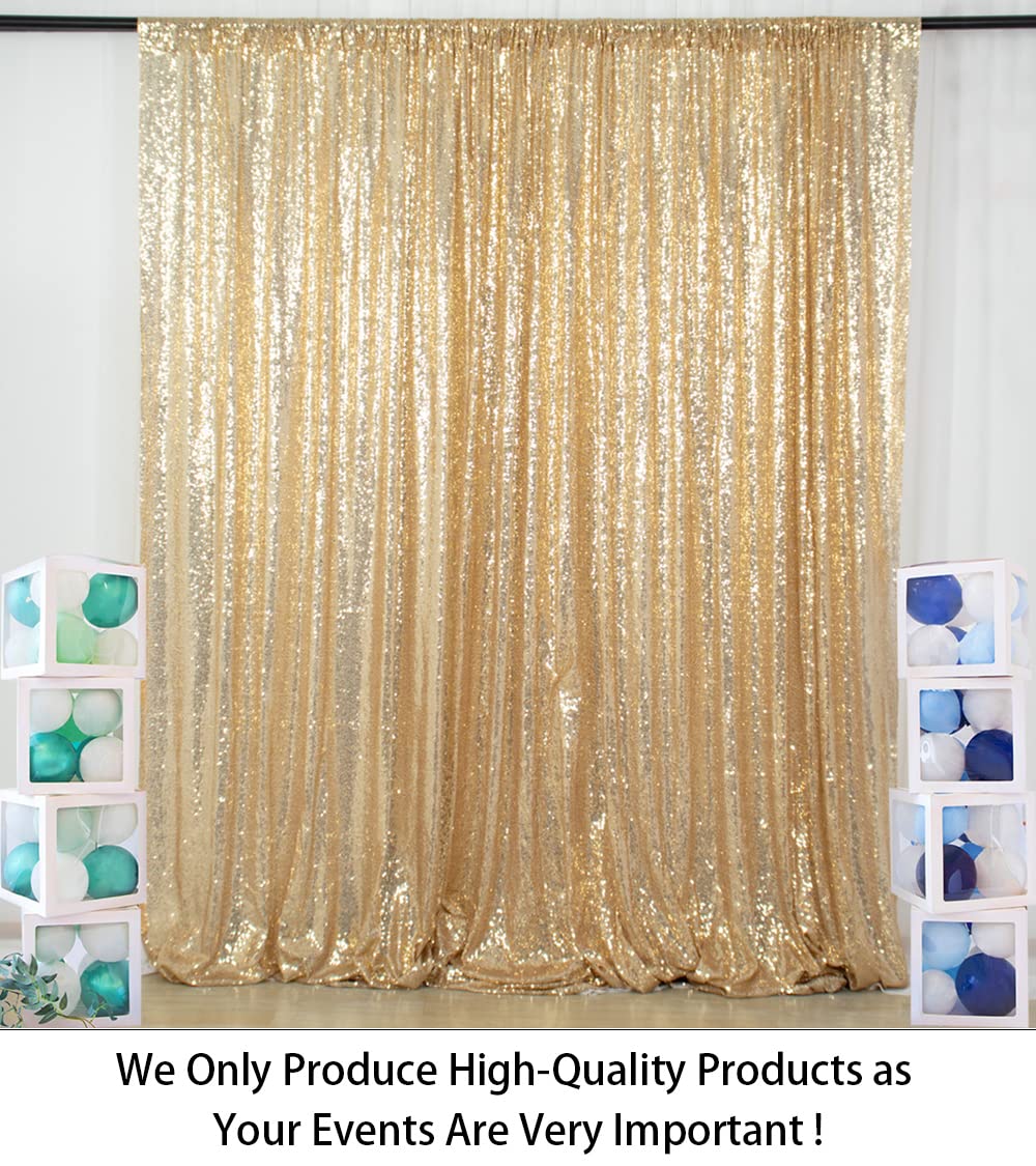 ShinyBeauty PHOTOBOOTH Backdrop - 4FTx7FT - Light Gold Sequin Fabric, Wedding & Rust Backdrop, Photography Curtains