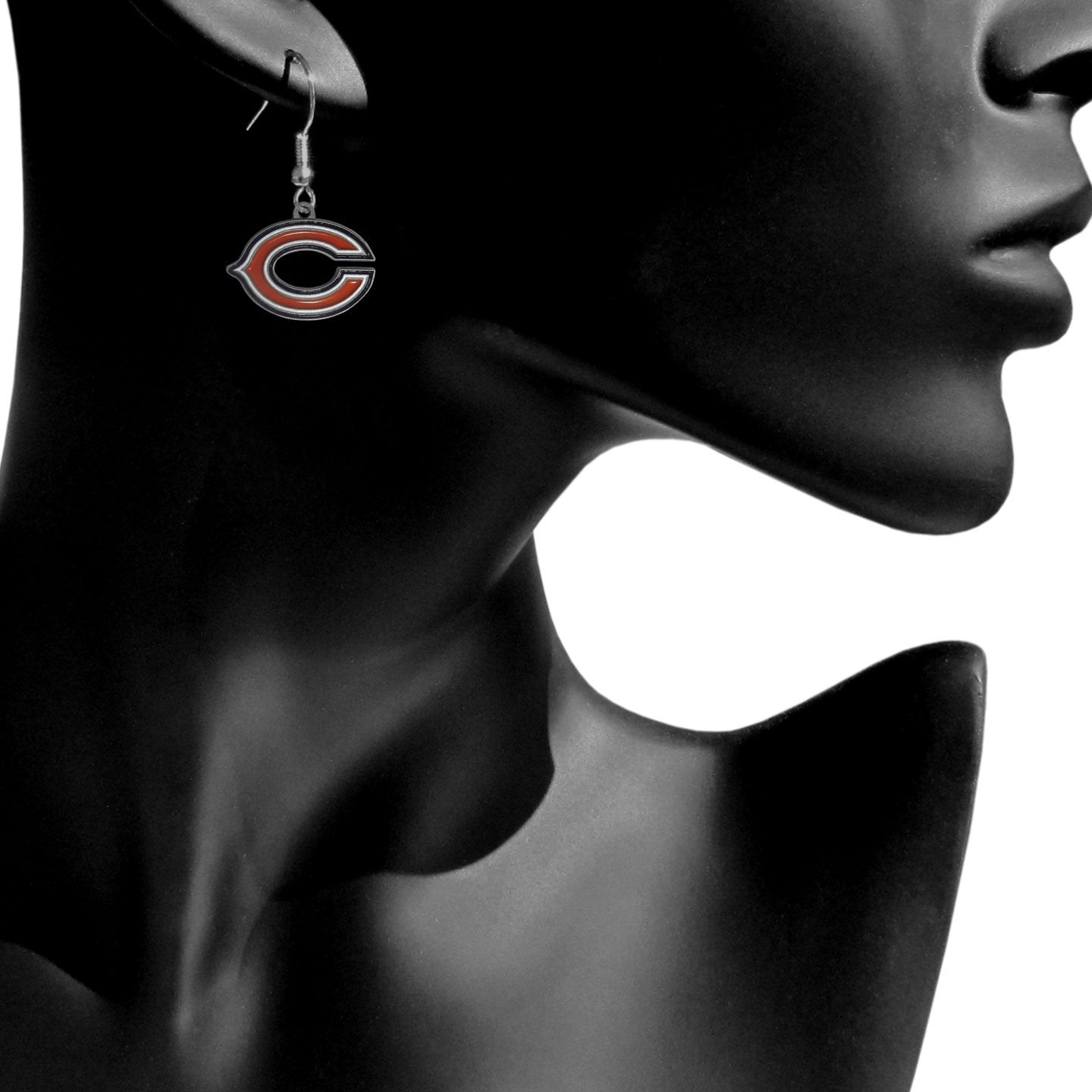 NFL Siskiyou Sports Womens Chicago Bears Dangle Earrings One Size Team Color