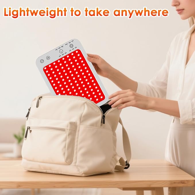 Red Light Therapy for Face Body, Infrared Red Light Panel with Adjustable Stand, 660nm and 850nm Near Infrared Therapy Lamp with 3 Modes, 6 Adjustable Brightness and Timer, for Home and Travel Use