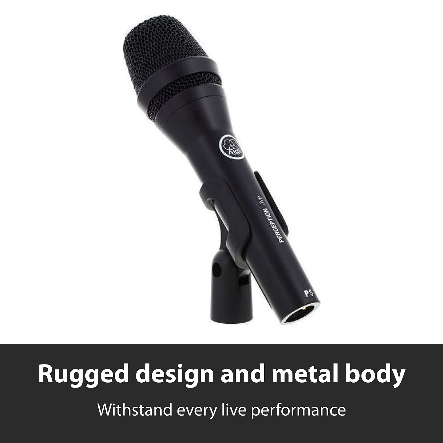 Akg Pro Audio P5 S High-Performance Supercardioid Dynamic Vocal Microphone With On/Off Switch, Xlr Wired Mic For Stage, Studio R