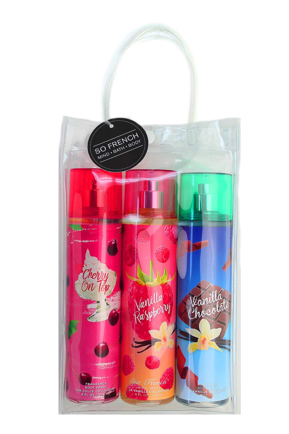 Vanilla Collection Body Mist Set (Cherry Top, Raspberry, Chocolate)