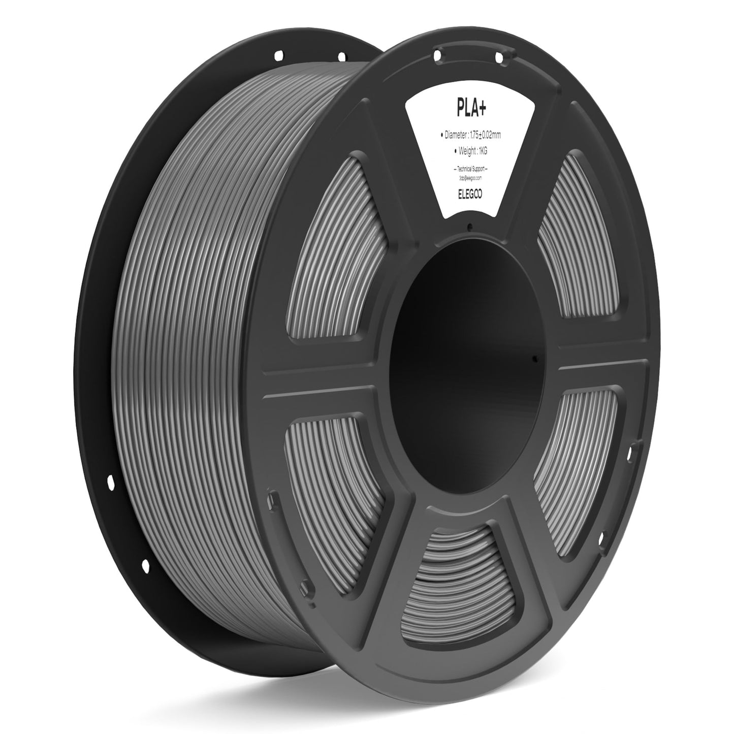 ELEGOO PLA+ Filament 1.75mm Space Gray 1KG, Tough PLA Plus 3D Printer Filament Dimensional Accuracy +/- 0.02mm, 1kg Spool(2.2lbs