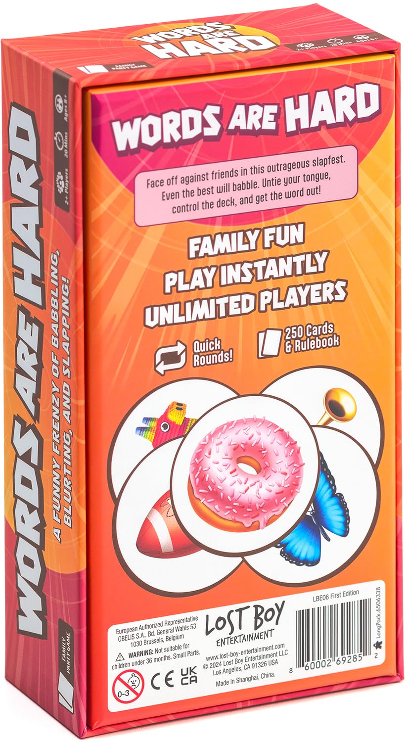 Lost Boy Entertainment Words are Hard - Party Games - Family Card Games - for Kids 8 and up - for Adults - Family Game Night - Travel Game - Laugh Out Loud