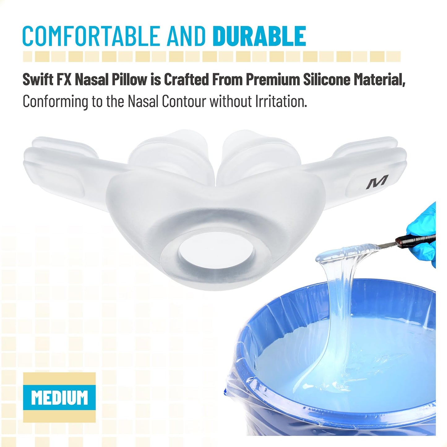 PalpitateC Medium Swift FX Nasal Pillow Cushion Replacement for ResMed Swift FX Nasal Pillow Mask, Replacement CPAP Silicone Dual-Wall Pillows Cushion - 1 Pack