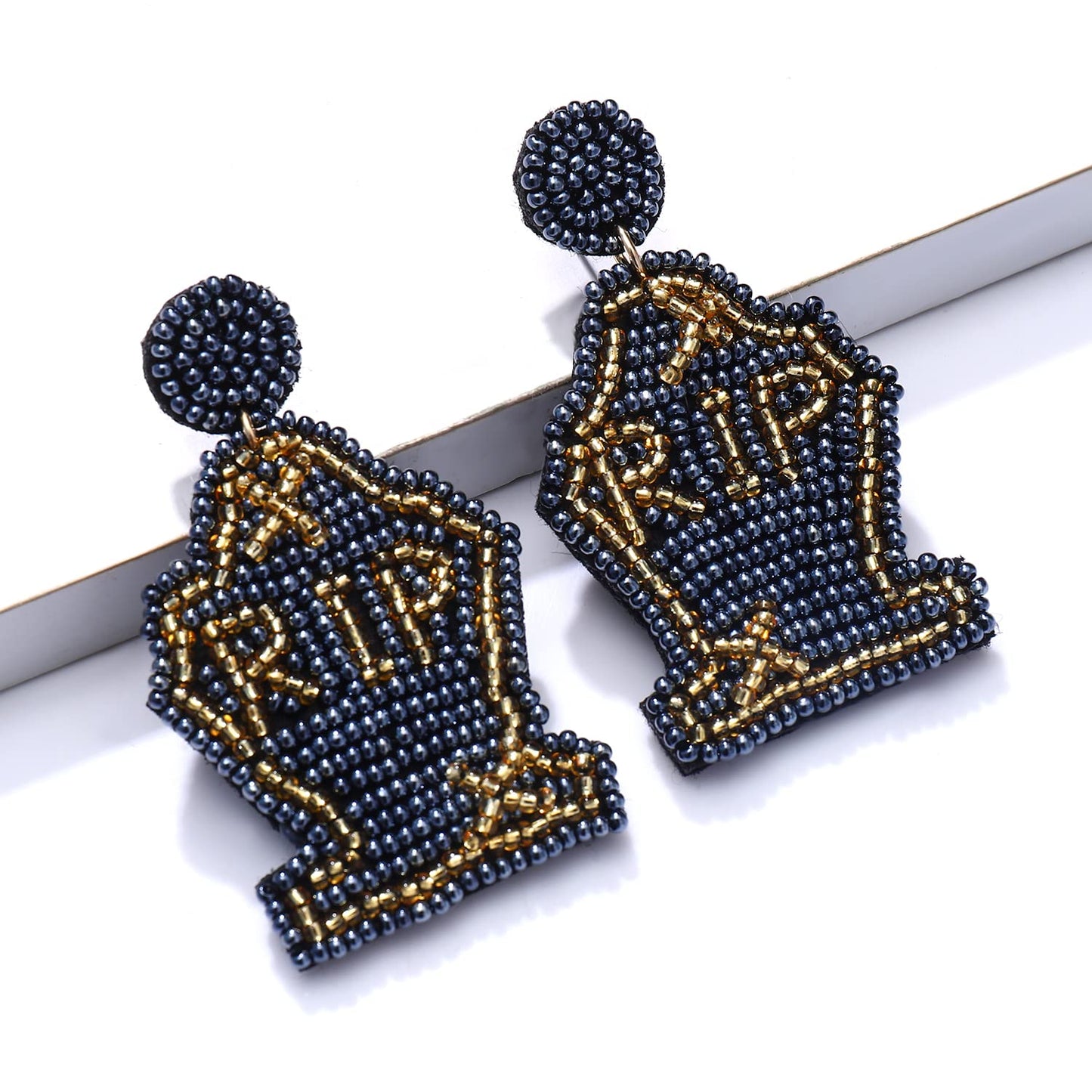 Halloween Earrings for Women Cute Pumpkin Ghost Beaded Dangle Earrings Statement Spooky Skull Witch Hat Boo Trick Treat RIP Earr