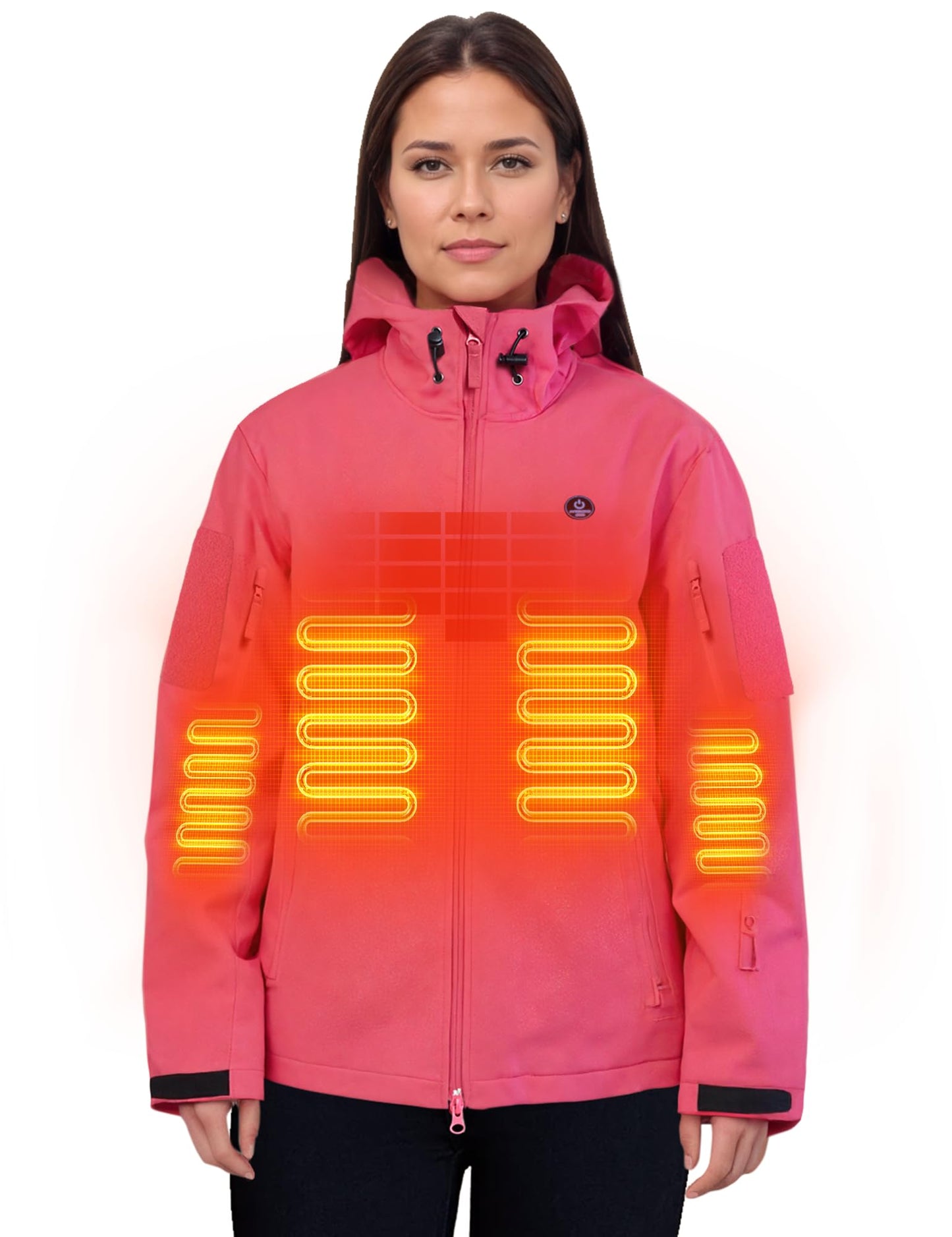 ANTARCTICA GEAR Heated Jacket for Women, Soft Shell Winter Coat with 12V 15000mAh Battery Pack, Hooded Heated Jacket