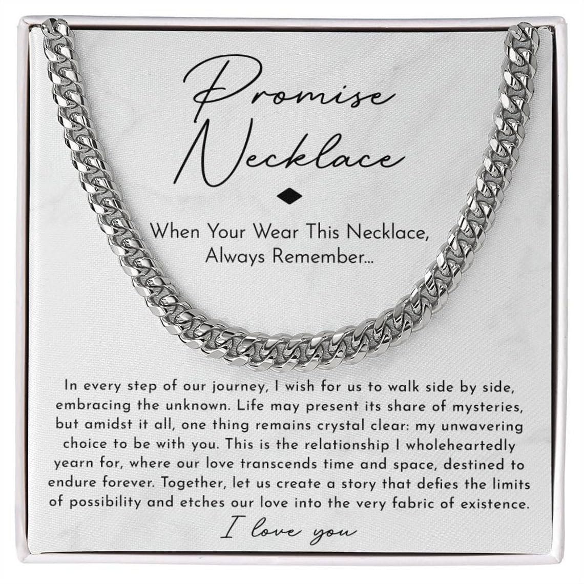 VIRAGIL To My Man Promise, Anniversary & Birthday Necklace - Guy Valentine Gift, Boyfriend Promise & Birthday Gift