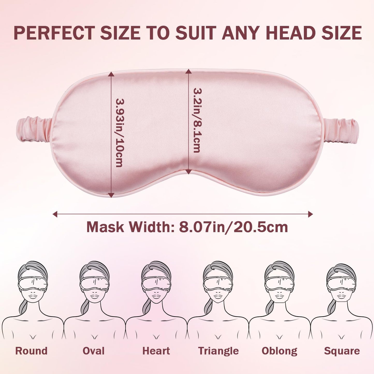 Amrules Silk Sleep Mask Set of 2, Adjustable Silk Eye Mask for Sleeping, Soft Sleeping Eye Shade Cover for Women, Good for Blocking Light, Reducing Puffiness, Enhancing Sleep Quality (Pink & Black)