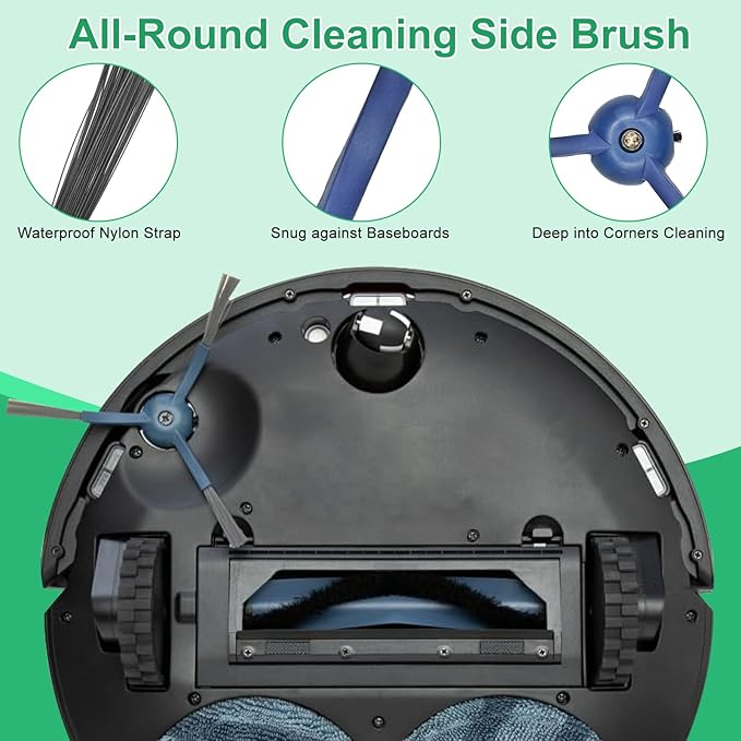 34 Pack for eufy Omni C20 Robot Vacuum Accessories Kit,2 Mainbrush 6 Filter 6 Dust Bag 6 mop pads 6 Sidebrush 1Cleaning Brush 1Screwdriver,6 Sachet