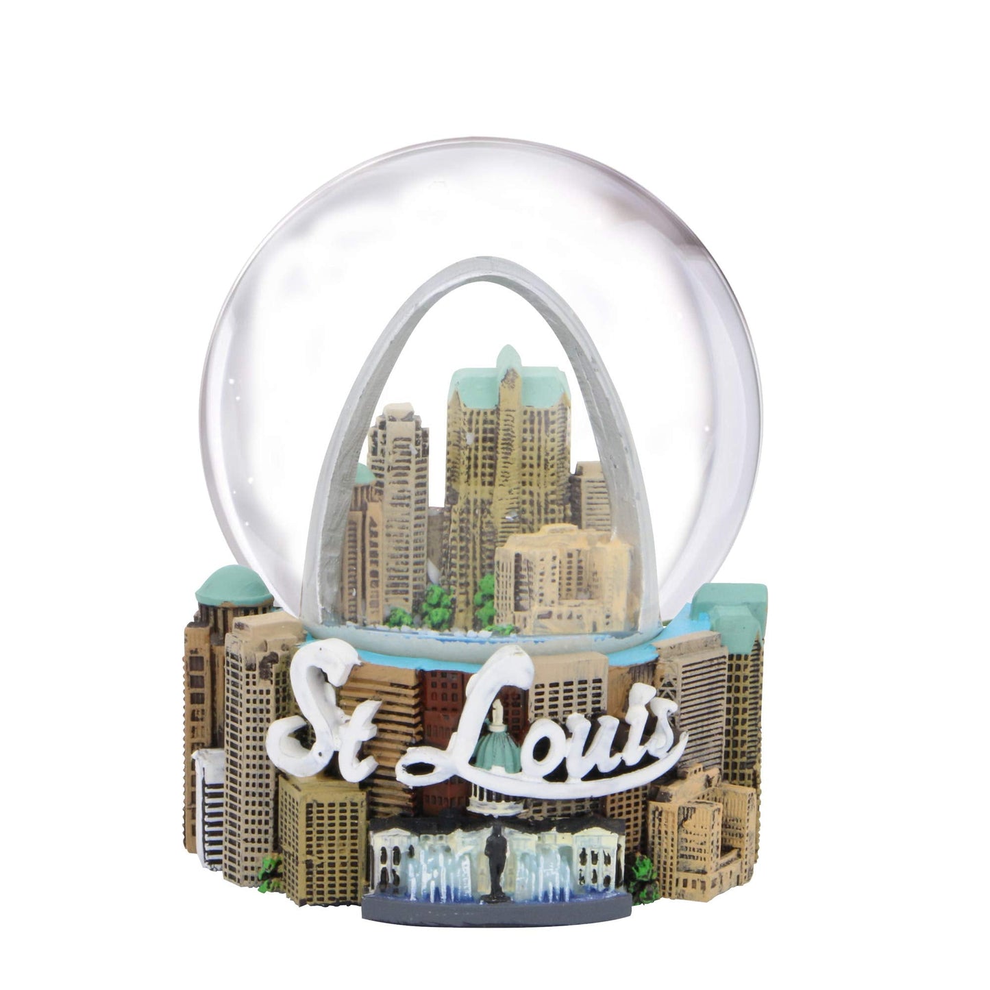 City-Souvenirs Saint Louis Snow Globe Skyline with Gateway Arch, 3.5 Inches Tall (65mm Globe)