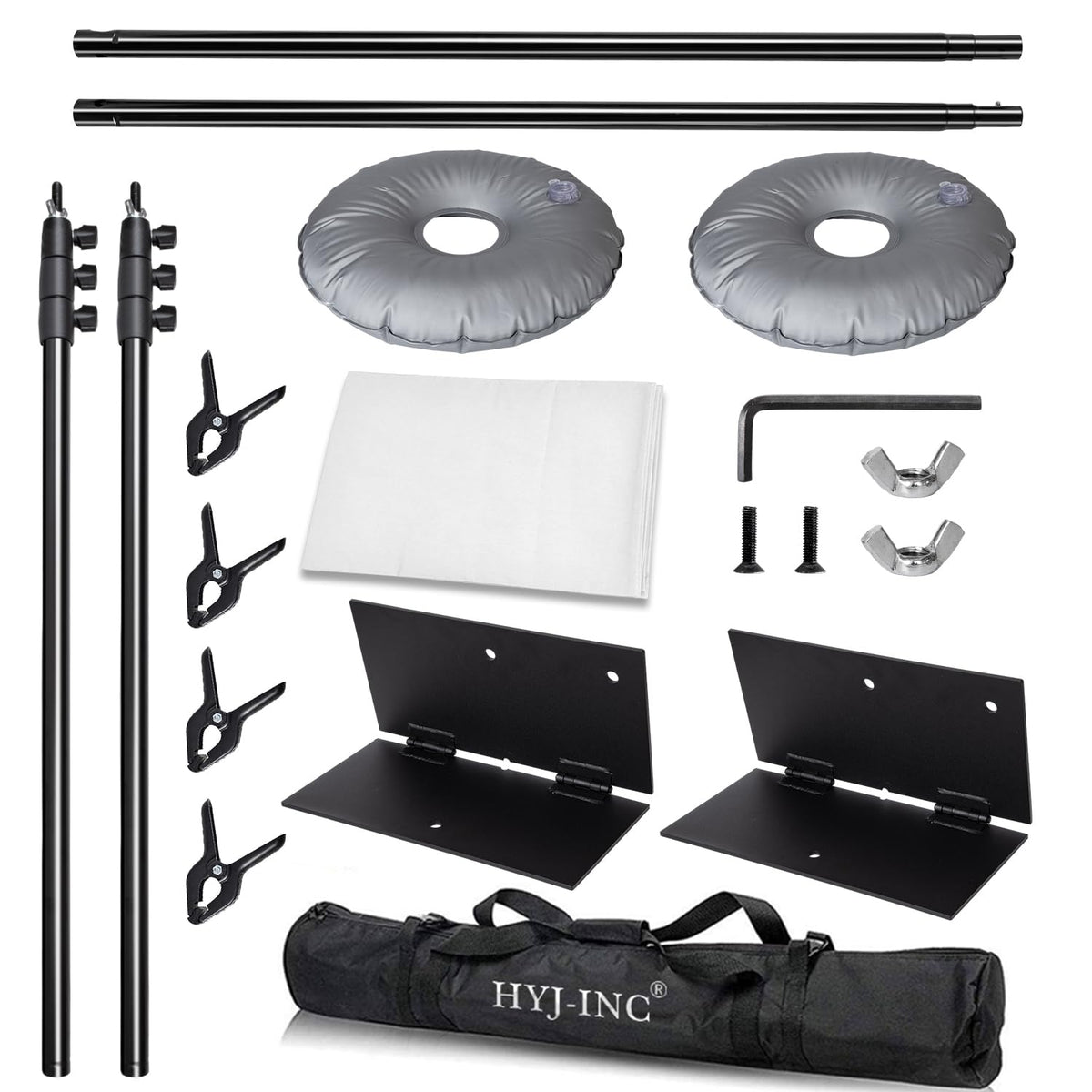 Photo Video Studio Photography 10 x 8.5ft Pipe and Drape Stand with 12 x10ft 100% Muslin White Backdrop Background Support System Kit,Clamp, Water Bag,Carry Bag