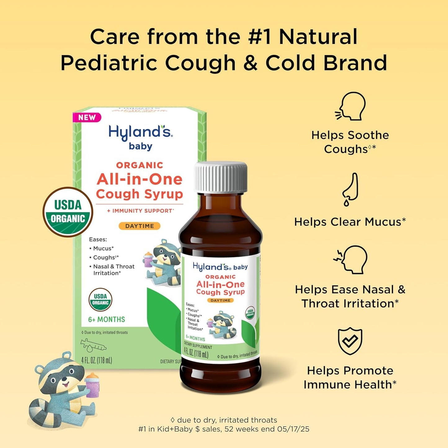 Bundle of Hyland's Baby Organic All in One Cough Syrup Daytime + Baby Organic All in One Cough Syrup Nighttime