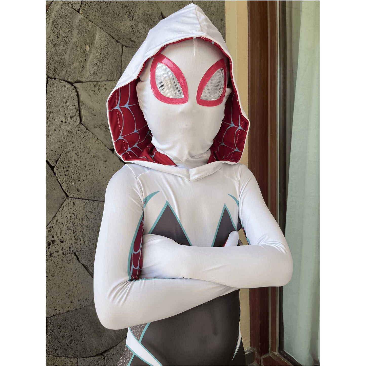 LVDESHOM Gwen Ghost costume for kids Girls Halloween Cosplay bodysuit