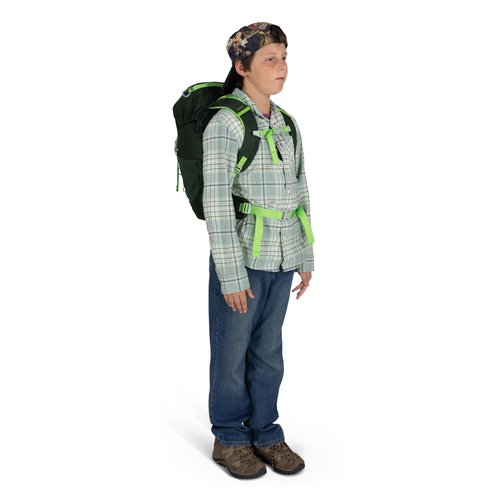 Osprey Jet 18L Kid's Hiking Backpack, Green Canopy