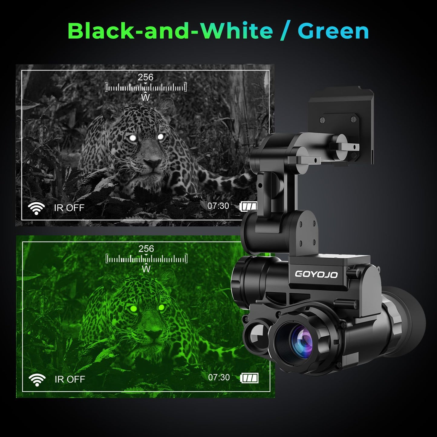 Goyojo Helmet-Mounted Night Vision Monocular - 1080P Hd, 6X Digital Zoom & 1X Optical, Ip66 Waterproof Nvg Built-In Digital Comp