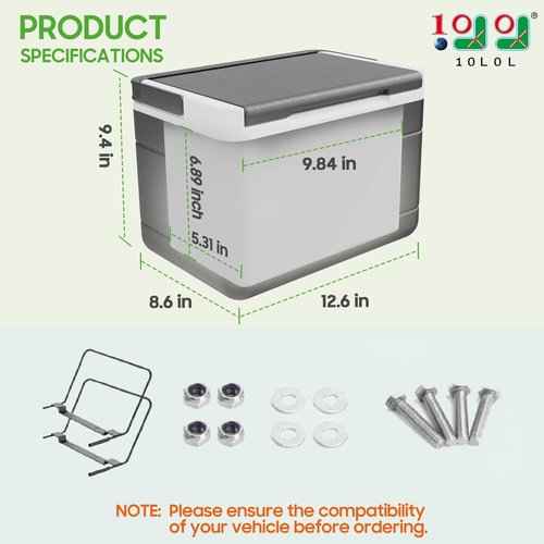 10L0L Universal Golf Cart 8L Ice Chest Cooler with Mounting Bracket, Cooler Box for EZGO&Club Car&Yamaha – 48 Hour Cold Drink Storage 102588101 103886801