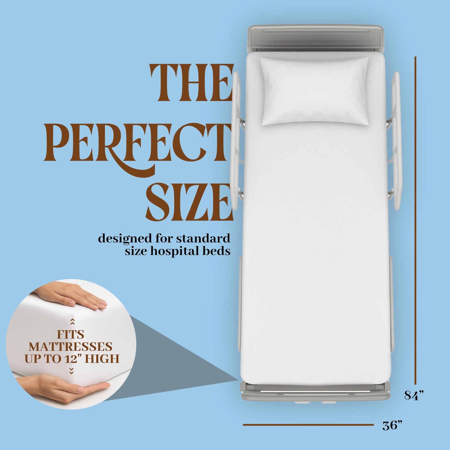 BLISSFORD - 4 Pack Fitted Hospital Bed Sheets with Elastic All Around for a Cotton Rich Soft Knitted Jersey Sheet, 36” x 84” x 12”