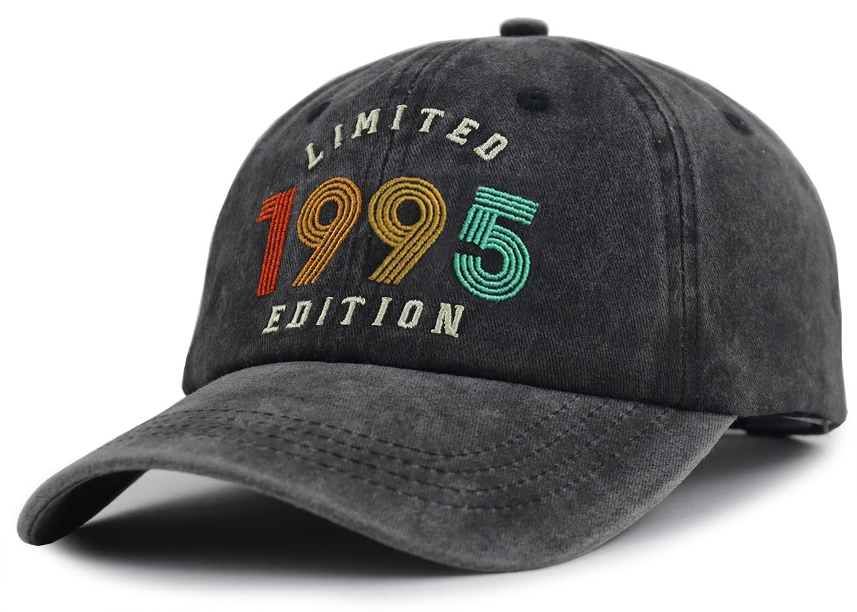 KKMKSHHG 30th Birthday Decorations for Women Men, 30th Birthday Gifts for Her Him, Limited 1995 Edition Hat, 30 Year Old Party Supplies Baseball Cap for Wife Black