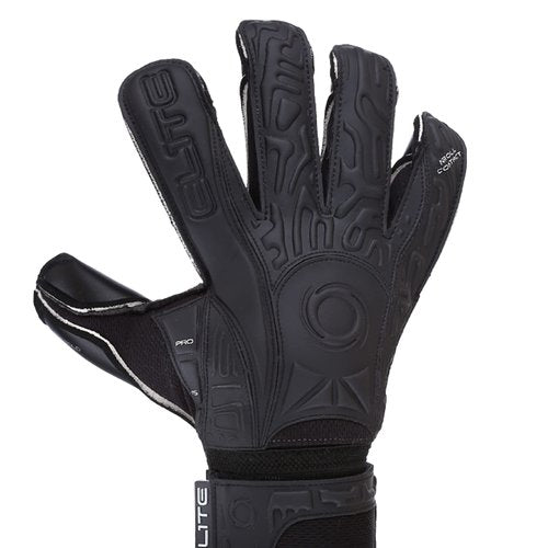 Elite Sport Black Goalkeeper Gloves, Removable Finger Spines, Pro-Level Goalkeeper Gloves for Superior Grip and Control (Black Solo, 4mm Control MB Latex)