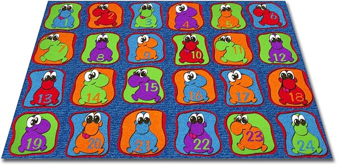 KIDCARPET.COM Cute Little Creatures Nylon Area Rug, 4' x 6', Multicolored, Educational Classroom Rug, Kids Learning Play Mat | Area Rug for Bedroom or Playroom