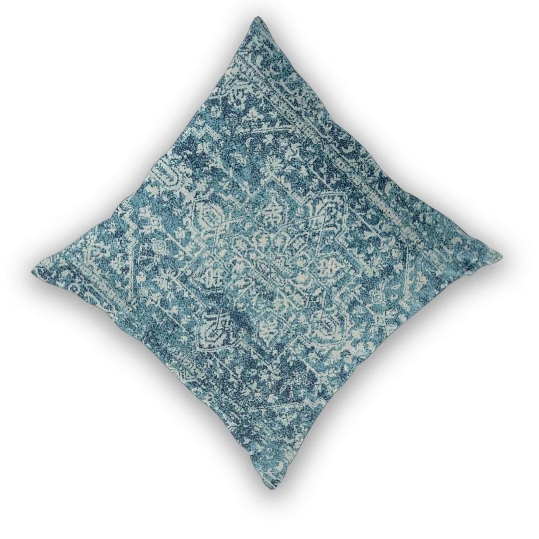Sunshineyan Teal Boho Pillow Covers 20x20 Set of 2, Bohemian Carpet Pattern Outdoor Decorative Throw Pillows Linen Ethnic Design Rustic Farmhouse Cushion Cases for Couch Sofa Decor