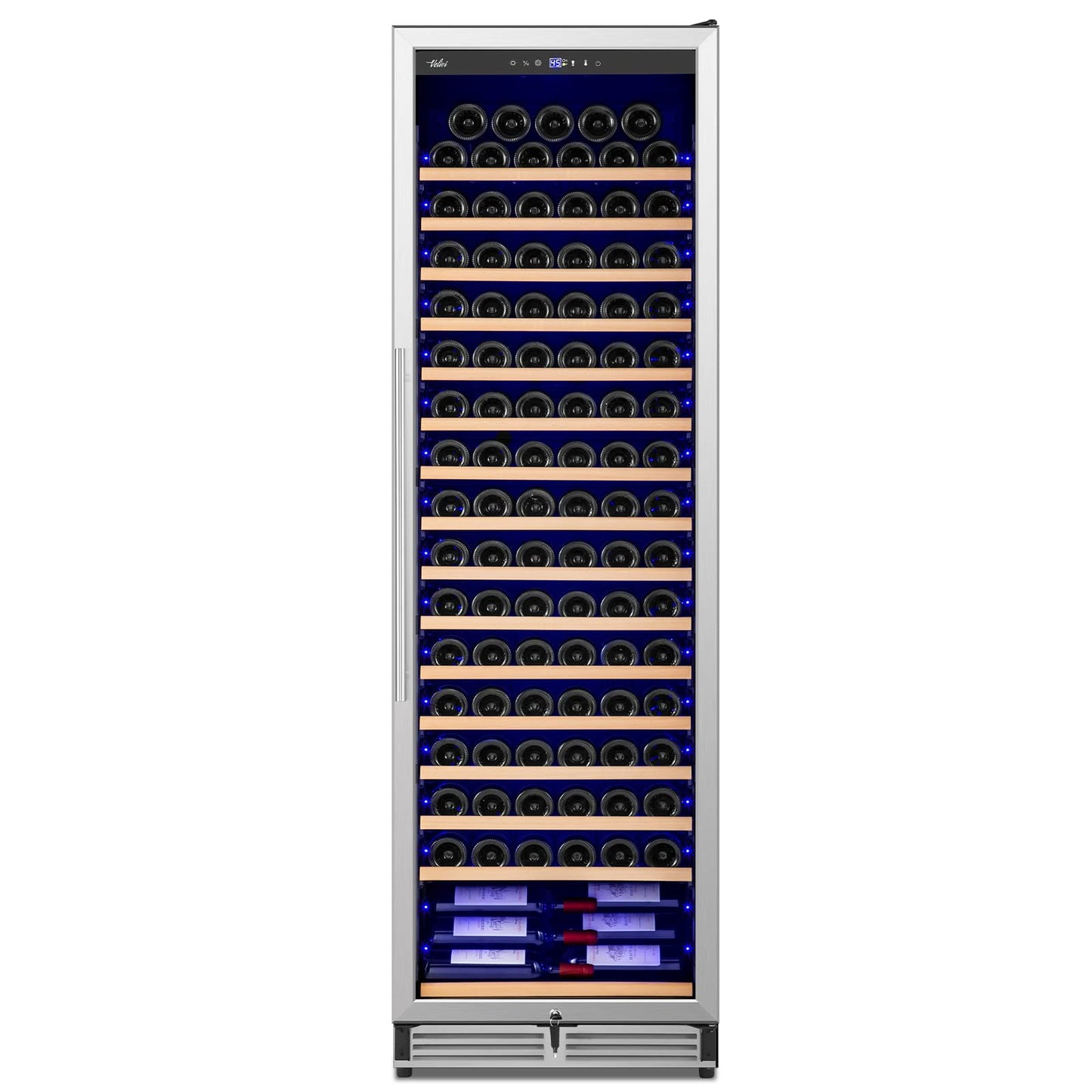 Velivi Upgraded 24 Inch Wine Cooler Refrigerator, 190 Bottles Wine Fridge with Professional Temperature Control System, Freestanding or Built-in installation, Quiet Operation