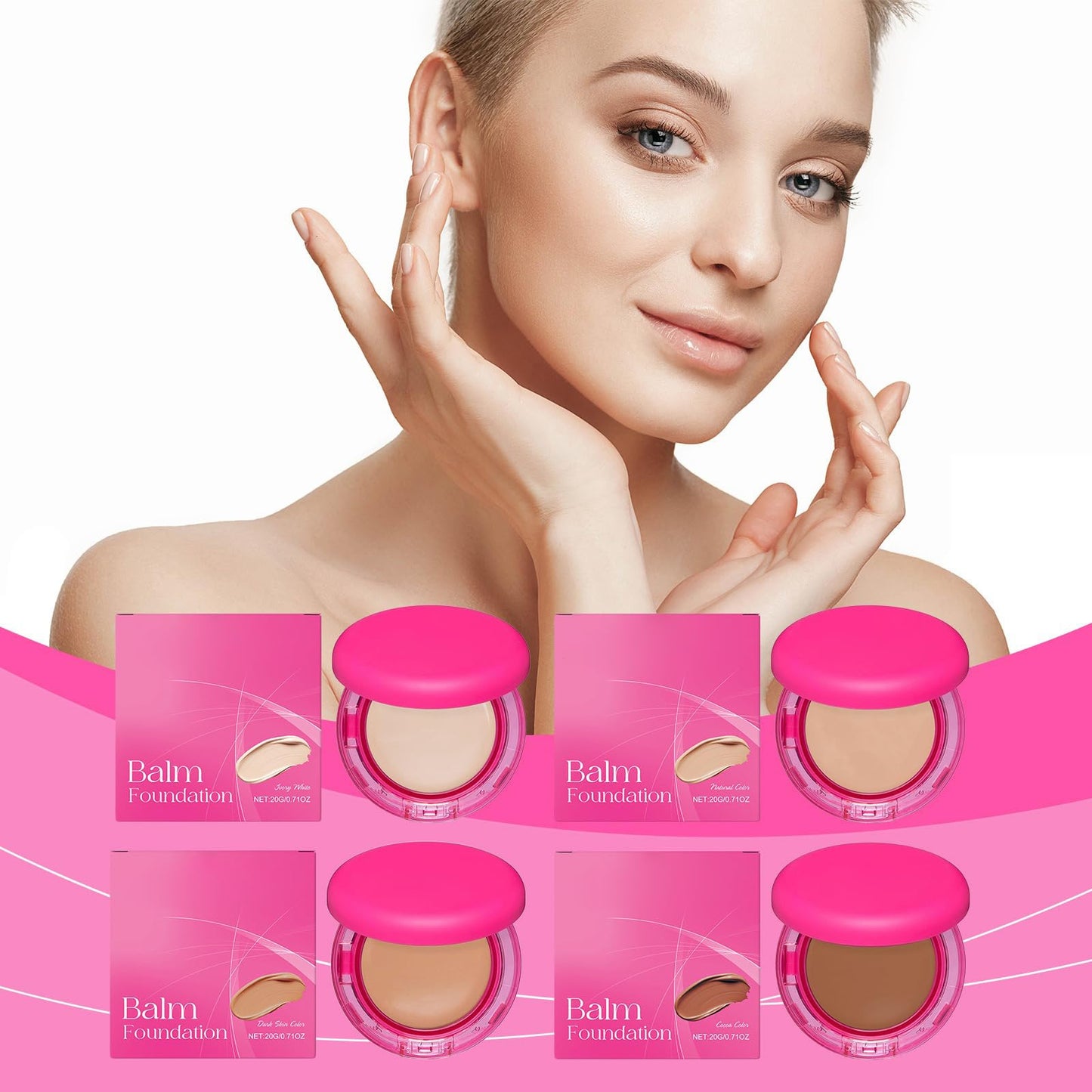 Peptide Bouncees Foundation for Mature Skin, Balm Foundation,Hydrating Age-Defying Makeup, All Skin Types (Natural, #)