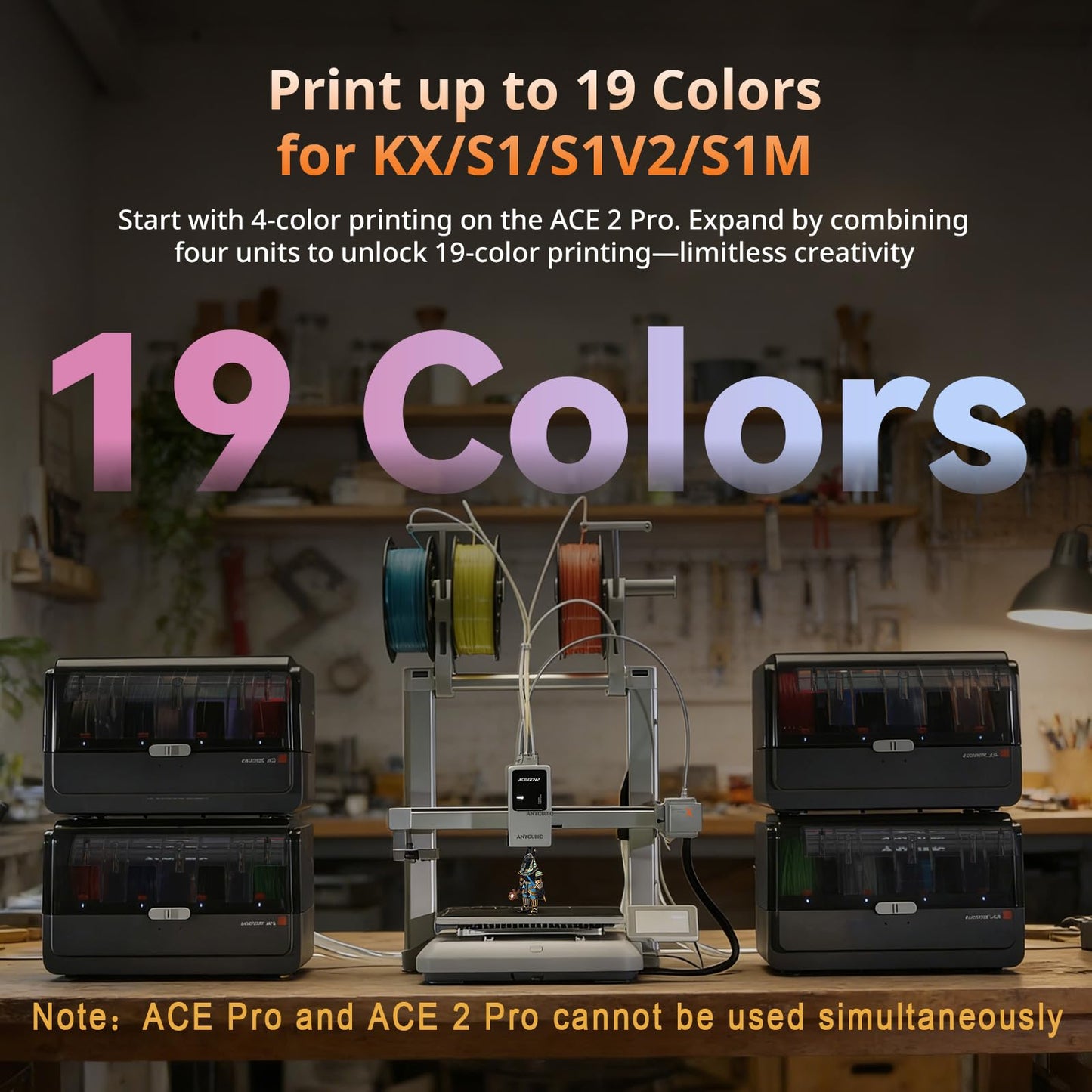 (Bundle Anycubic Kobra X) Anycubic Kobra X 3D Printer + ANYCUBIC ACE 2 Pro, Realize 7 Color,Multicolor 3D Printer