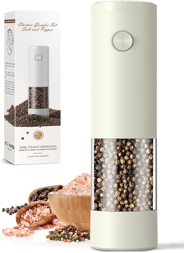 Electric Salt and Pepper Grinder Set Automatic Grinder for Kitchen Battery Pepper Mill Shakers Adjustable Coarseness Upgraded Larger Capacity with Led Christmas Gifts for Women