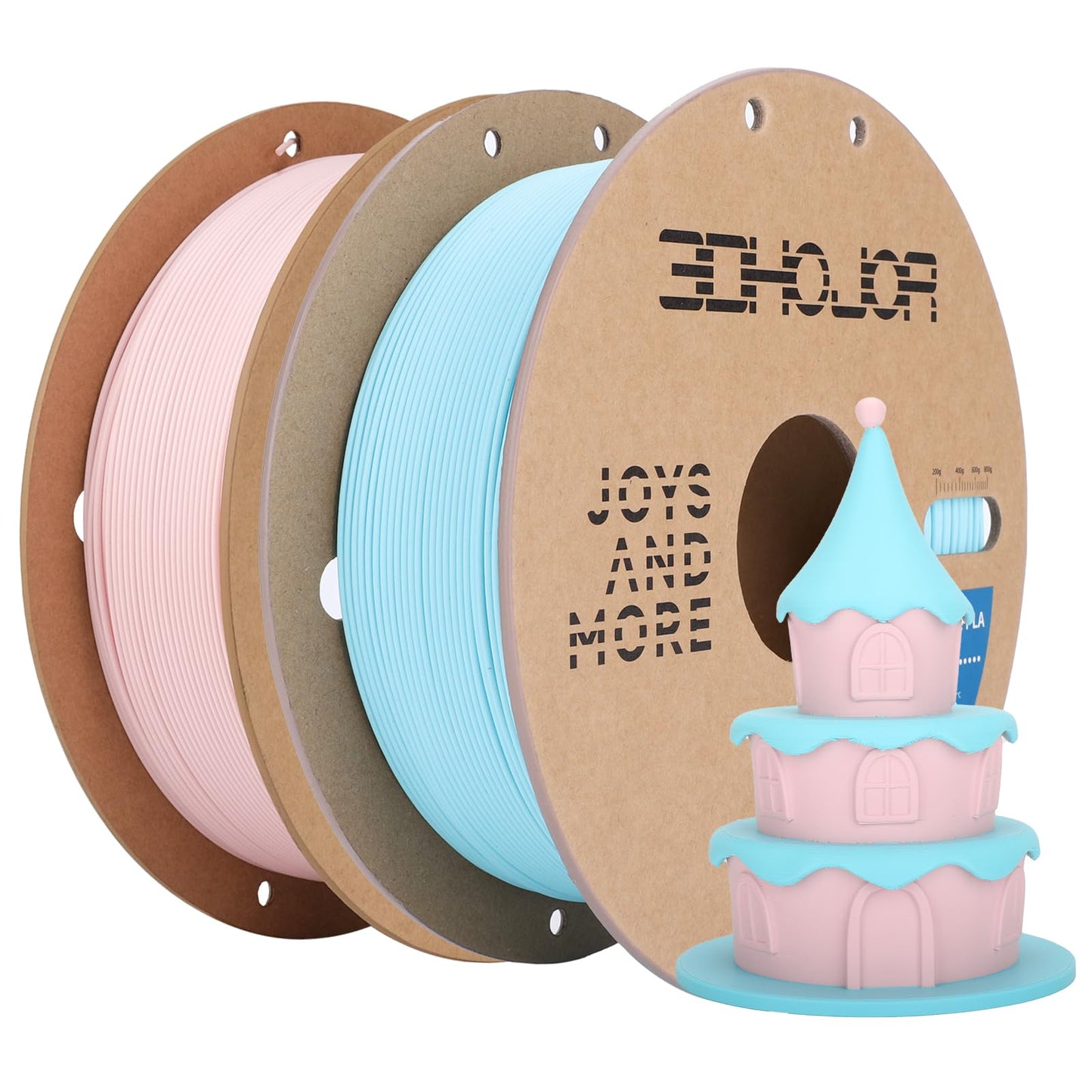 3DHoJor Matte PLA Filament 1.75mm, Upgrade 1kg*2 Bundle Cardboard Spool PLA Filament 1.75 PLA 3D Printing Filament, Print with M