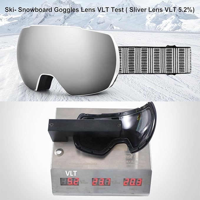 OULAIQI OTG Ski Goggles UV400 Anti-Fog Snowboard Glasses for Men Women Youth- Perfect for Skiing, Snowboarding,Winter Sports