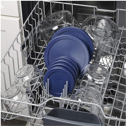 Wood Grip - Lids for Pyrex and Anchor Round Glass Containers - Lids for Pyrex Glass Containers - Replacement Lids (Blue, 4 Cups, 6 Pack)