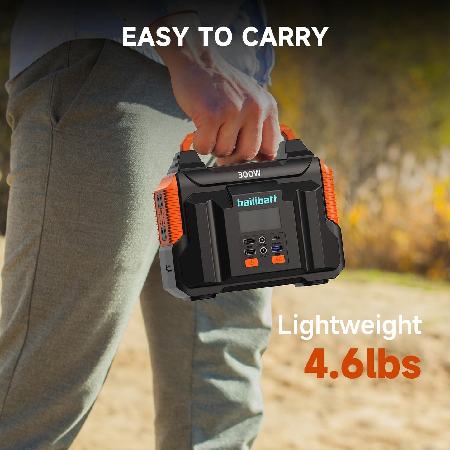 Portable Power Station 300W 257Wh Lithium Battery Bailibatt Small Portable Generator For Home Use Camping Travel Emergency Hunti