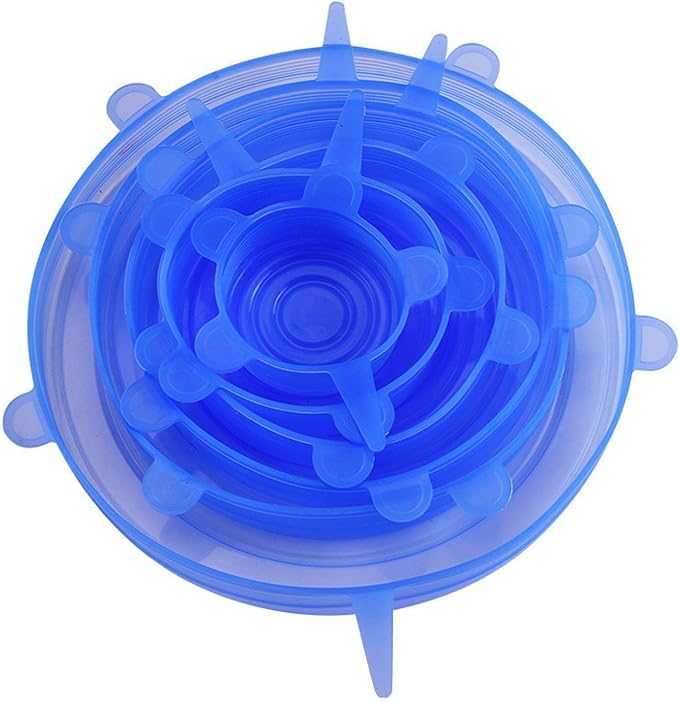 Six-piece silicone fresh-keeping lid, stretch bowl lid, dust-proof silicone fresh-keeping lid