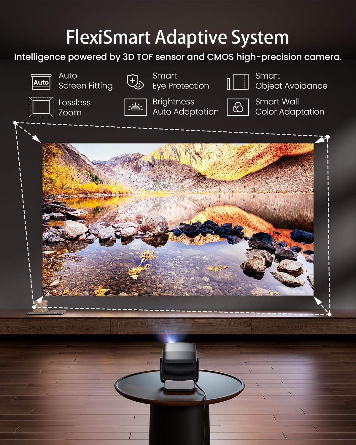 JMGO N1S Ultra 4K Triple Laser Projector with WiFi and Bluetooth, 2800 ISO Lumens, Google TV, 360ยฐ Sensorless Picture Correction, 300", HDR10, 20W Dolby Digital Plus, 3D-Active, Smart and Portable