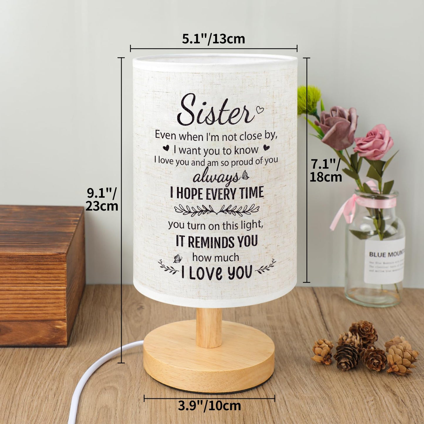 SOUHONEY Birthday Gifts for Sister, Sister Birthday Gifts, Unique Sister Gifts from Sister, Sister Gifts from Sister for Christmas Graduation Valentines Day Mothers Day, Sister Lamp (Sister02)