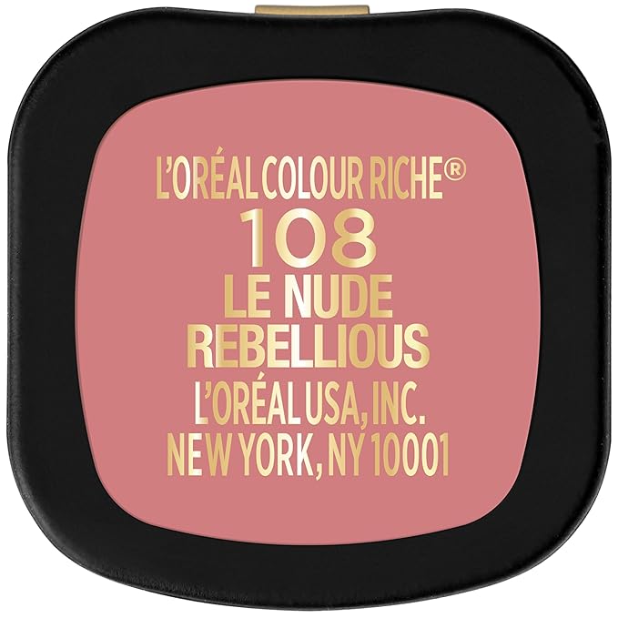 L'Oreal Paris Colour Riche Intense Volume Matte Lipstick, Lip Makeup Infused with Hyaluronic Acid for up to 16HR Wear, Le Nude Rebellious, 0.06 Oz