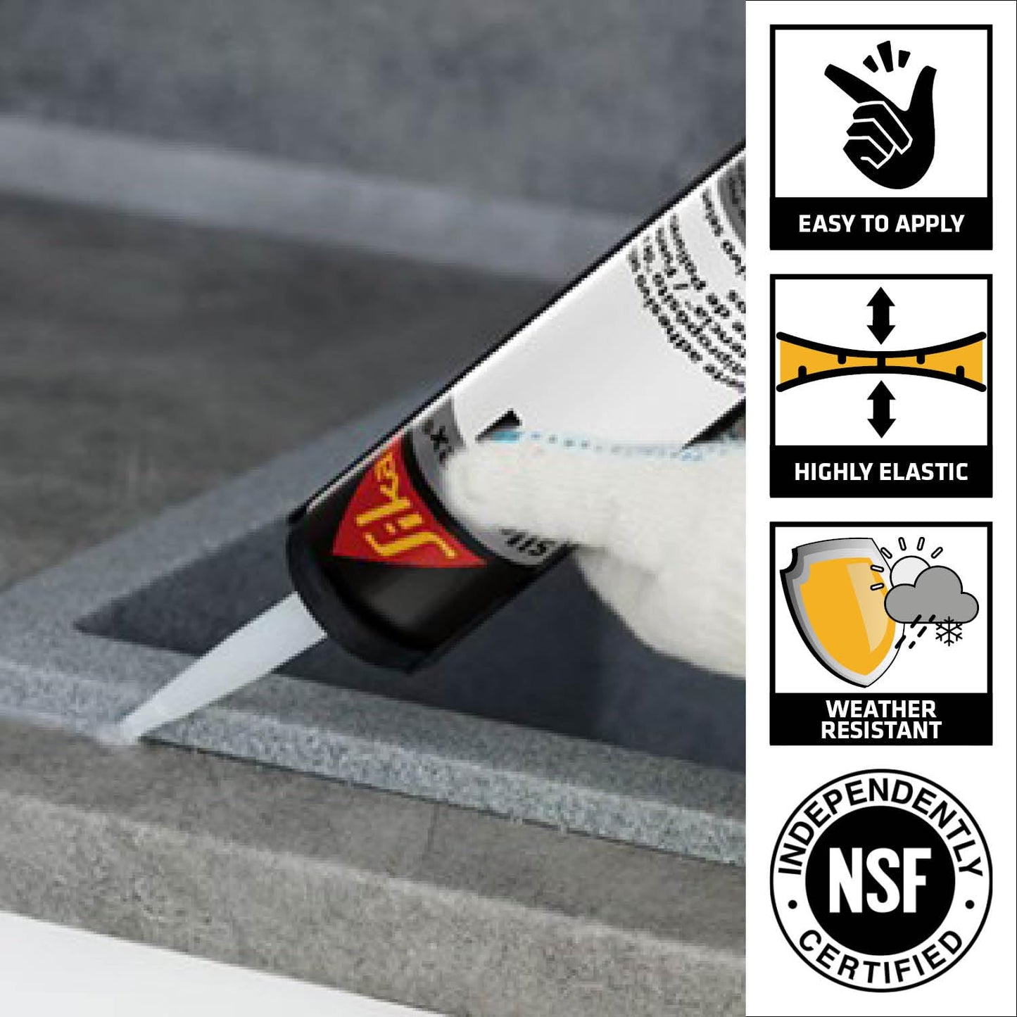 SIKA Sikaflex-221 Multi-Purpose Polyurethane Sealant/Adhesive, 10.1 fl oz, White – Fast-Curing, Permanent Elastic Bond, Weather-Resistant, Sandable & Paintable