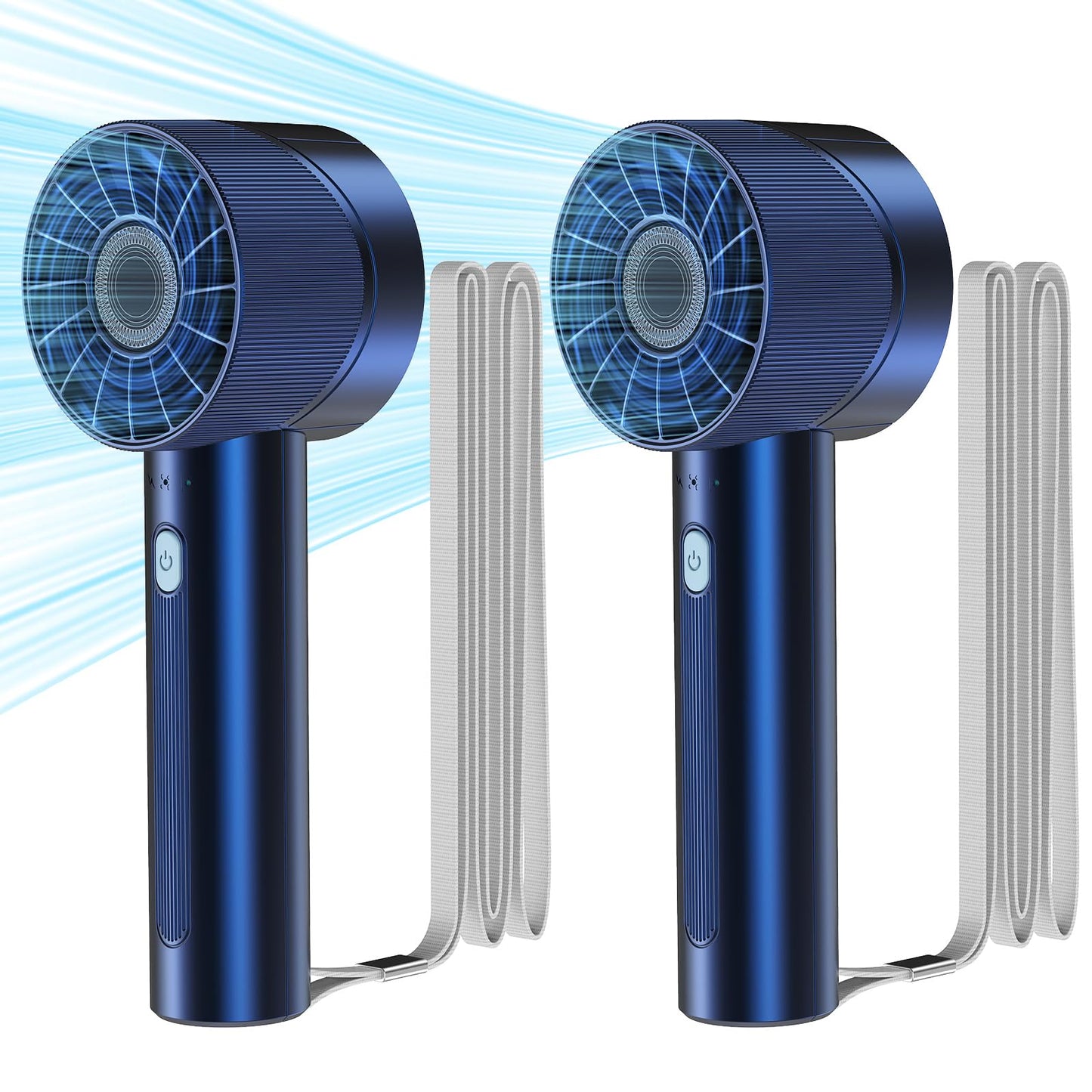 2PCS Portable Handheld Fan Rechargeable,Mini Personal Fan, Hand Held Fan With 4 Speeds Turbo Mini Fan, USB 2600mAh Battery Small