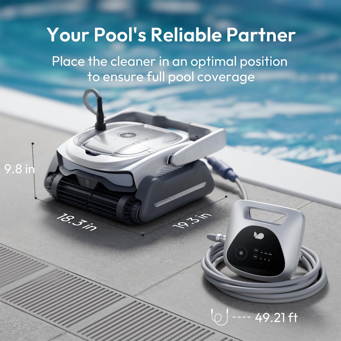 (2026 Upgrade) BUBLUE Bubot 800P Gen2 Robotic Pool Cleaner, Pool Vacuum for Inground Pools,with Smart Navigation, App Control & Scheduling, Cleans Floor/Wall/Waterline, for Pools up to 1,076 Sq.Ft.